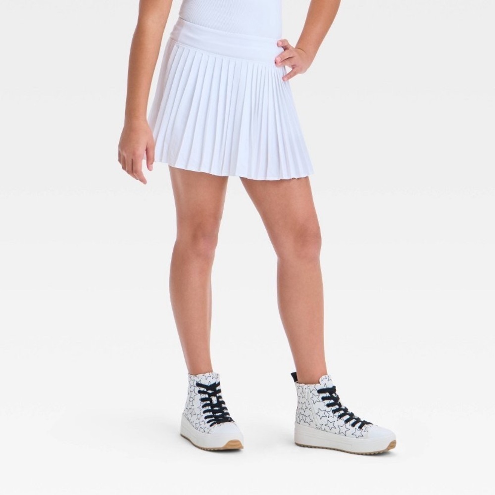 Pleated Skort - All In Motion White XL: Moisture Wicking Quick Dry 4-Way Stretch